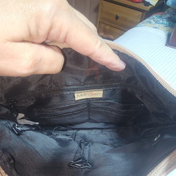 MULTISAC EUC BLUSH CREAM FAUC LEATHER CROSSBODY BAG - Picture 8 of 9